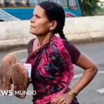 La madre que se volvió viral por correr descalza (y ganar) una carrera para poder comprar los útiles escolares de su hija