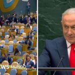 En video: decenas de delegados abandonan la Asamblea General de la ONU durante la intervención de Netanyahu