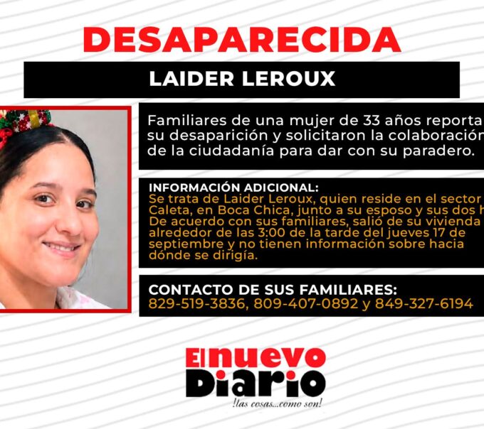 Familiares buscan mujer desaparecida en La Caleta, Boca Chica