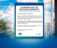 Metro de SD restablece servicio de la Línea 2 e informa que será gratuito por el resto de la noche