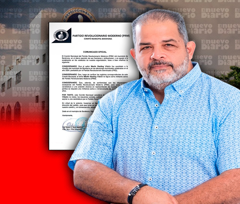 PRM Barahona desautoriza promoción de candidatura de Martín Sterling y le invita a continuar en el PRD