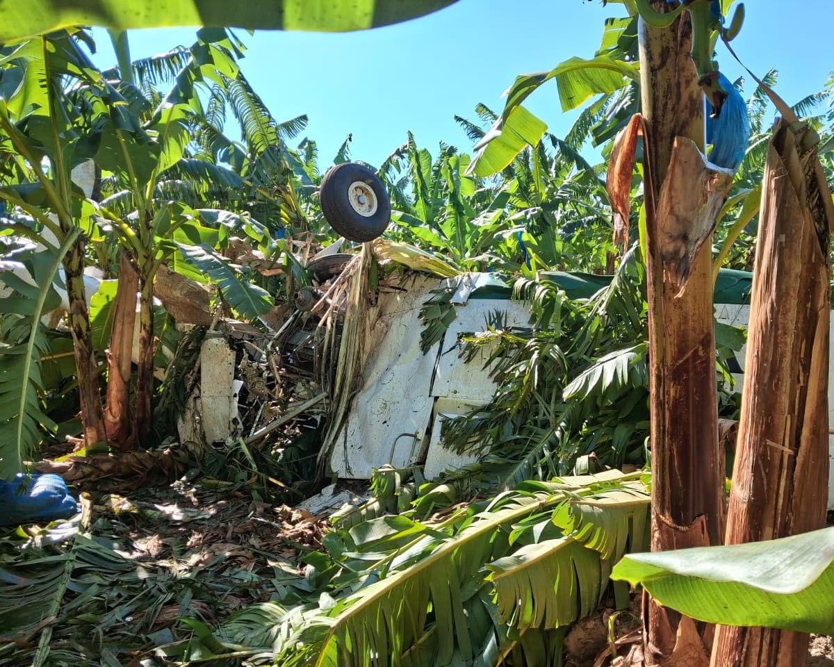 Piloto resulta herido tras avioneta precipitarse luego de impactar con un dron en finca de Montecristi