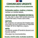 Escuela Virgilio Peláez suspende docencia en cuatro grados por falta de personal de limpieza