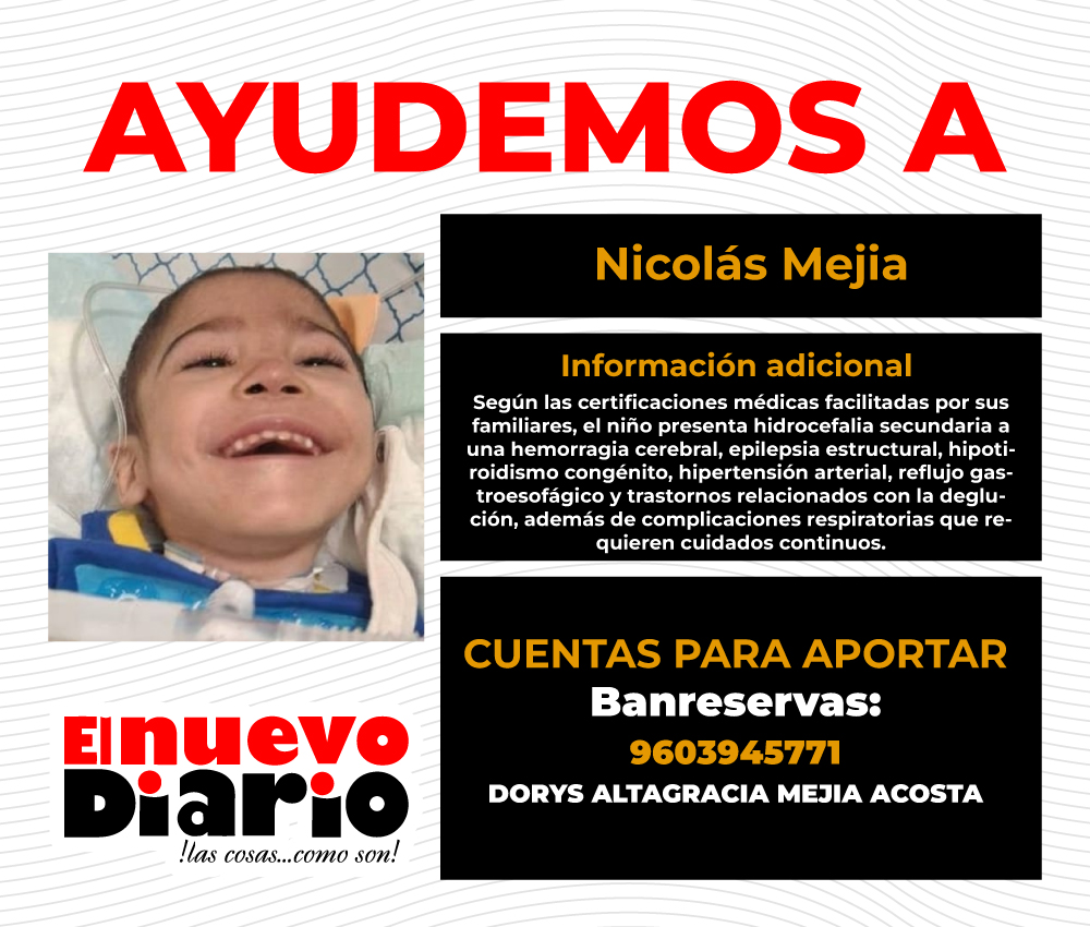Nicolás enfrenta múltiples condiciones de salud y su familia pide ayuda para costear su tratamiento